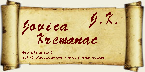 Jovica Kremanac vizit kartica
